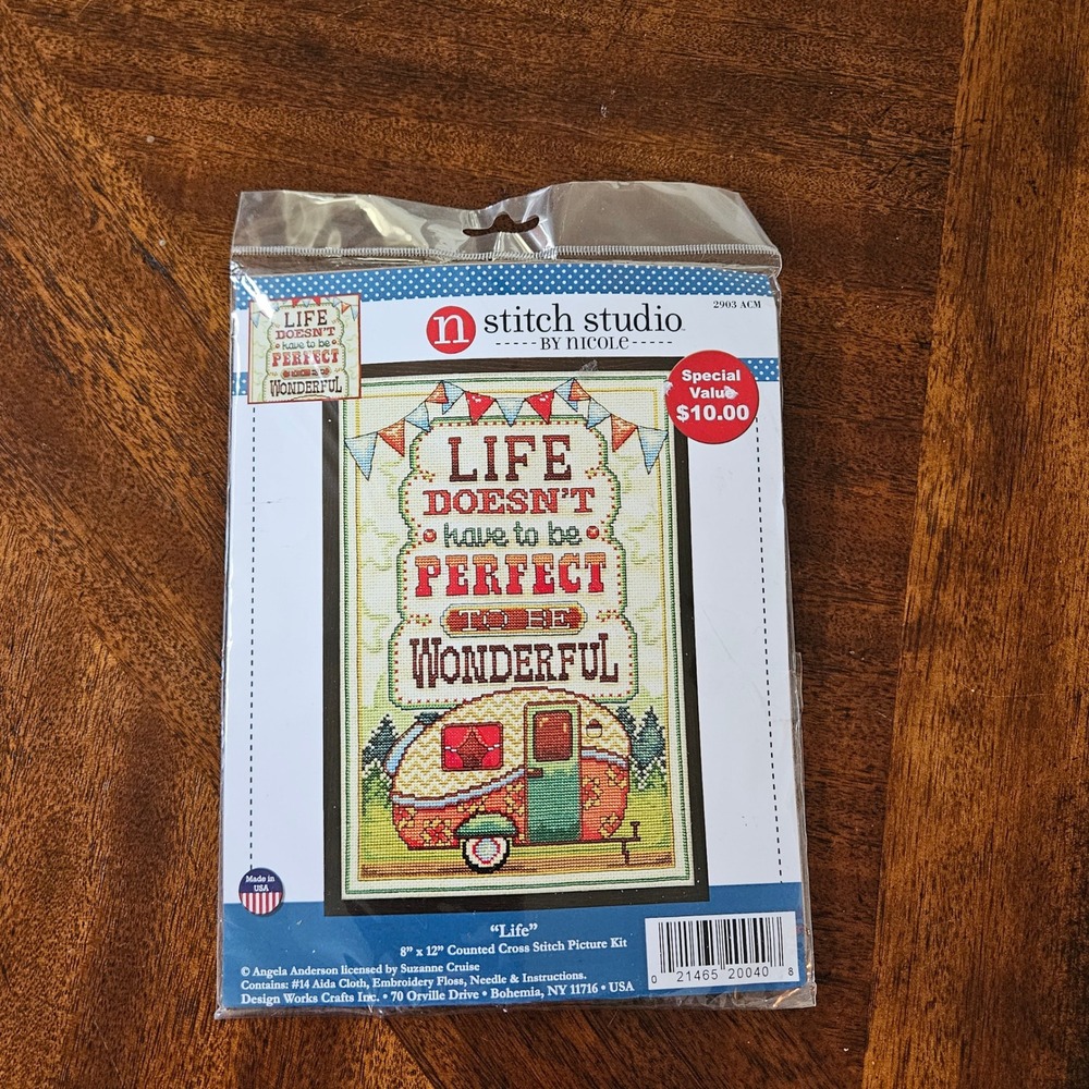 Stitch Studio Life Doesnt Have To Be Perfect To Be‎ Wonderful Cross Stitch NEW